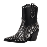 Låga Cowboyboots med Nitar för Dam Svart-Nit / 35