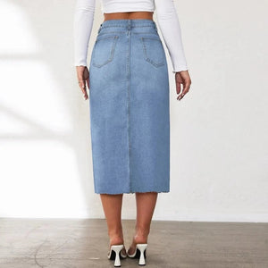 Lång Jeanskjol med Slits