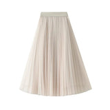 Lång plisserad kjol Beige / One Size