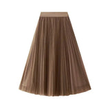 Lång plisserad kjol Khaki / One Size