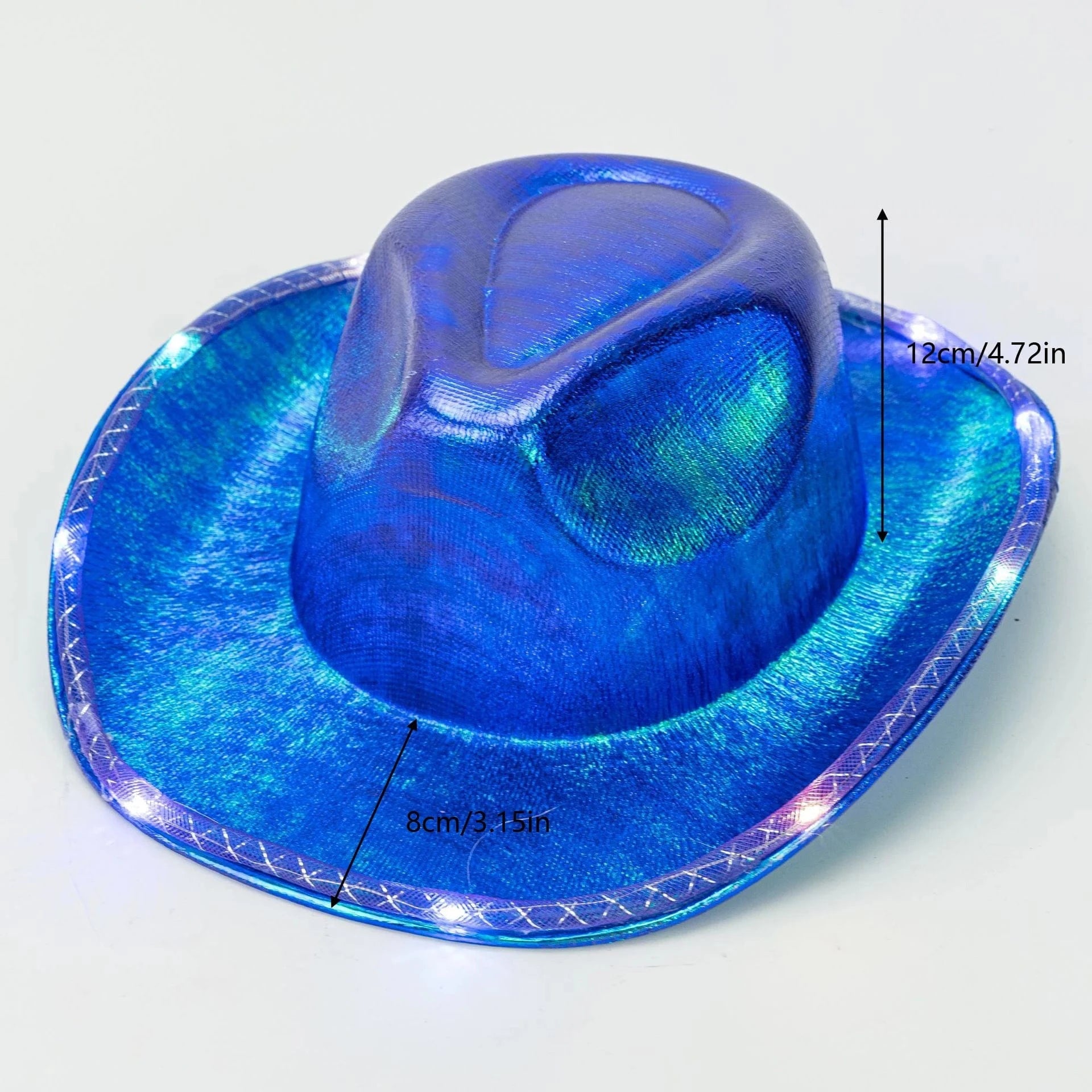 LED Cowboyhatt Blå / One Size