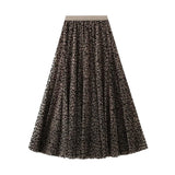 Leopard kjol dam Khaki / One Size