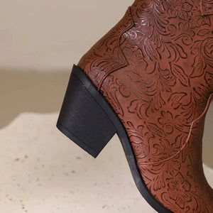 Mönstrade Låga Cowboyboots för Dam