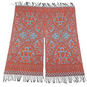 Öppen poncho med blommigt jacquardmönster