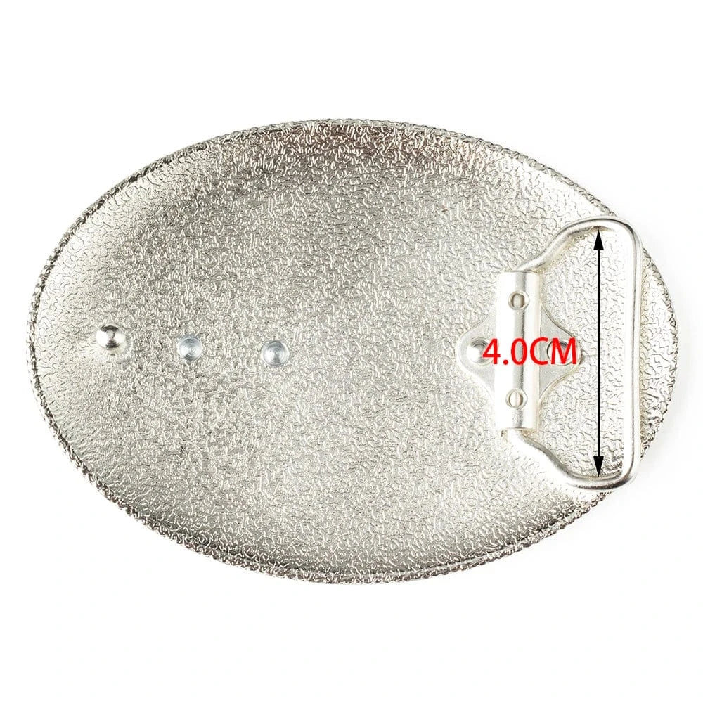 Oval Bältesspänne Guldhäst Silver Blommig Gravyr Guld och silver