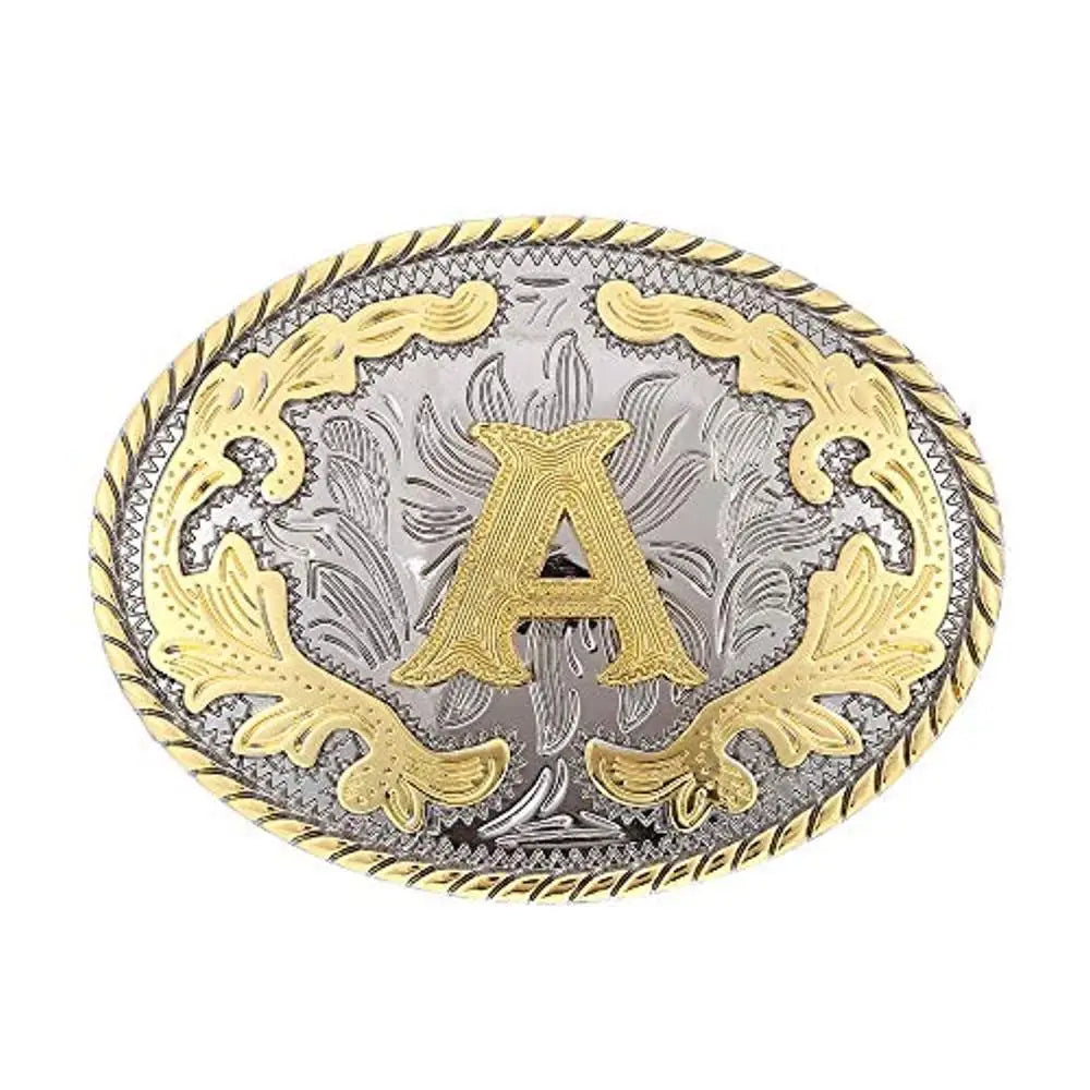 Ovalt westernbältesspänne med initial A