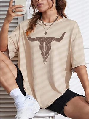 Oversize tshirt för dam med buffelkranium
