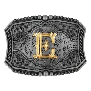 Personligt bokstav bältesspänne western stil metall Bokstav E