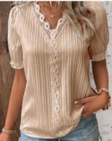 Plisserad blus Beige / 1XL