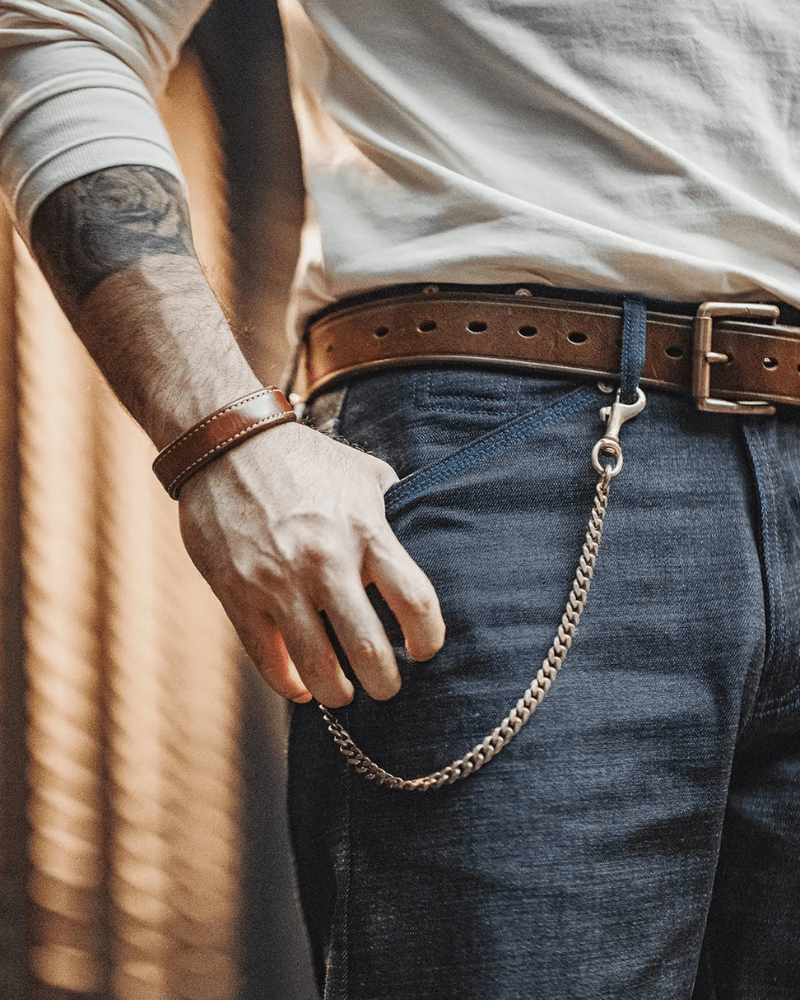 Raw denim jeans