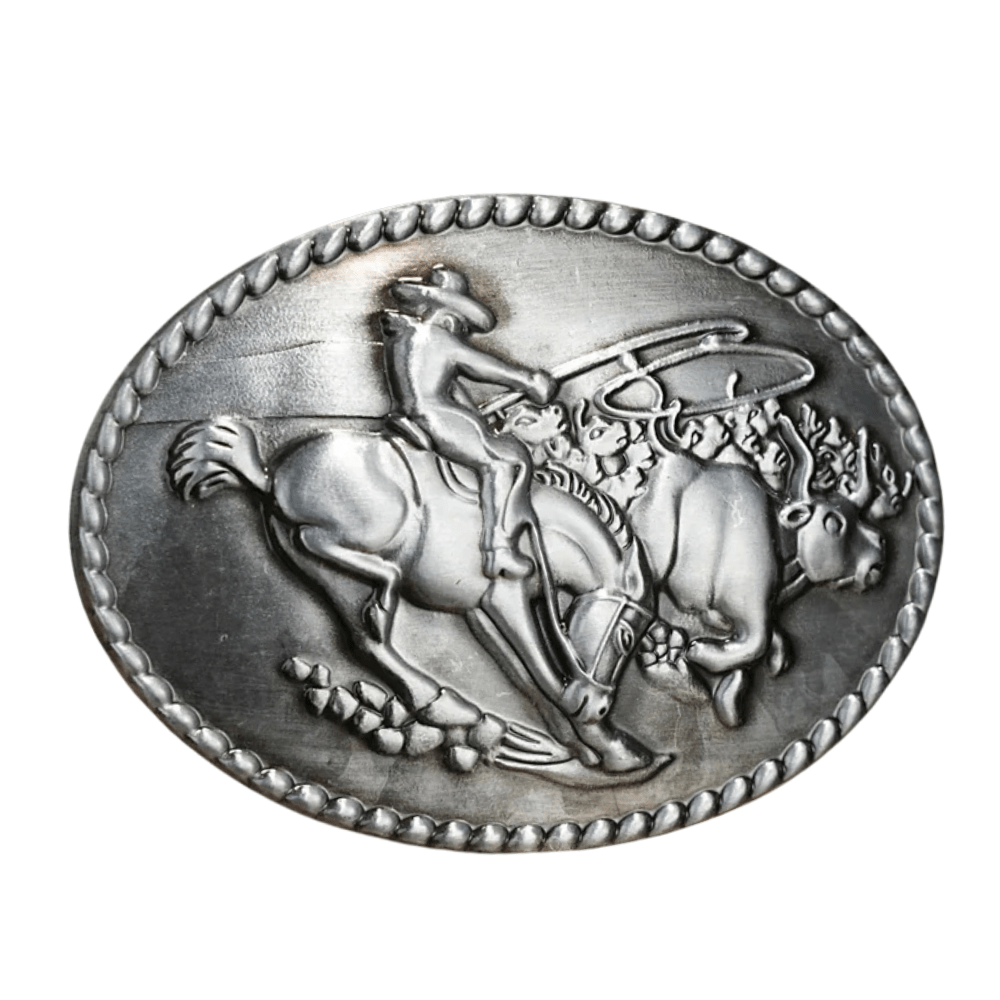 Rodeo Bältesspänne Cowboy Ryttare Silver
