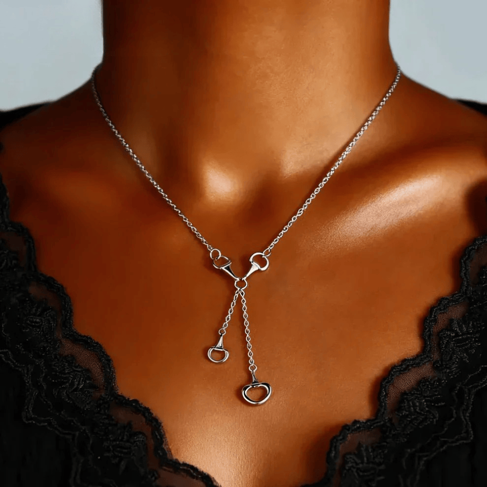 Silverhalsband med Dubbla Hästbett