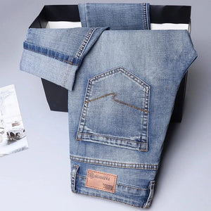 Slim fit stretchjeans för herr Blågrå / 38