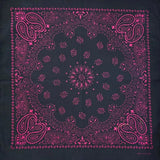 Svart Bandana med Neonrosa Paisley-tryck Svart med Neonrosa
