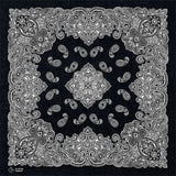 Svart Bandana med Paisley Mandala-mönster Svart och vit