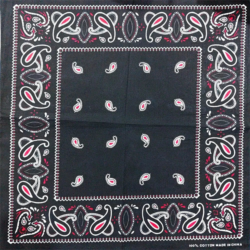 Svart och Röd Paisley Bandana Svart och röd