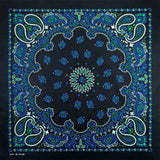 Svart Paisley Bandana med Flerfärgat Tryck Svart blå