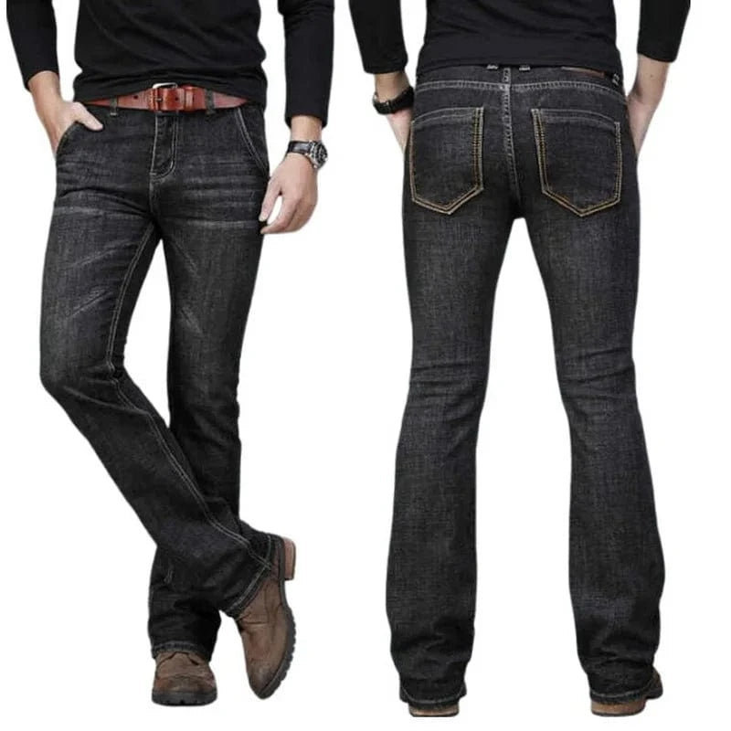 Svarta bootcut jeans herr