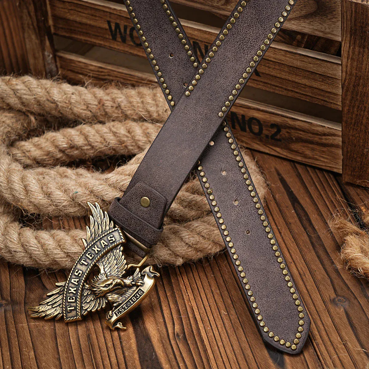 Texas cowboybälte med örnspänne
