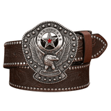 Texas westernbälte örnspänne Mörkbrun / 120cm
