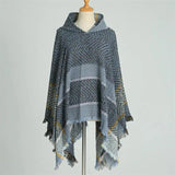 Varm poncho dam Blå / One Size