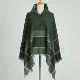 Varm poncho dam Grön / One Size