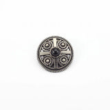 Vintage rund concho med sten Silver svart