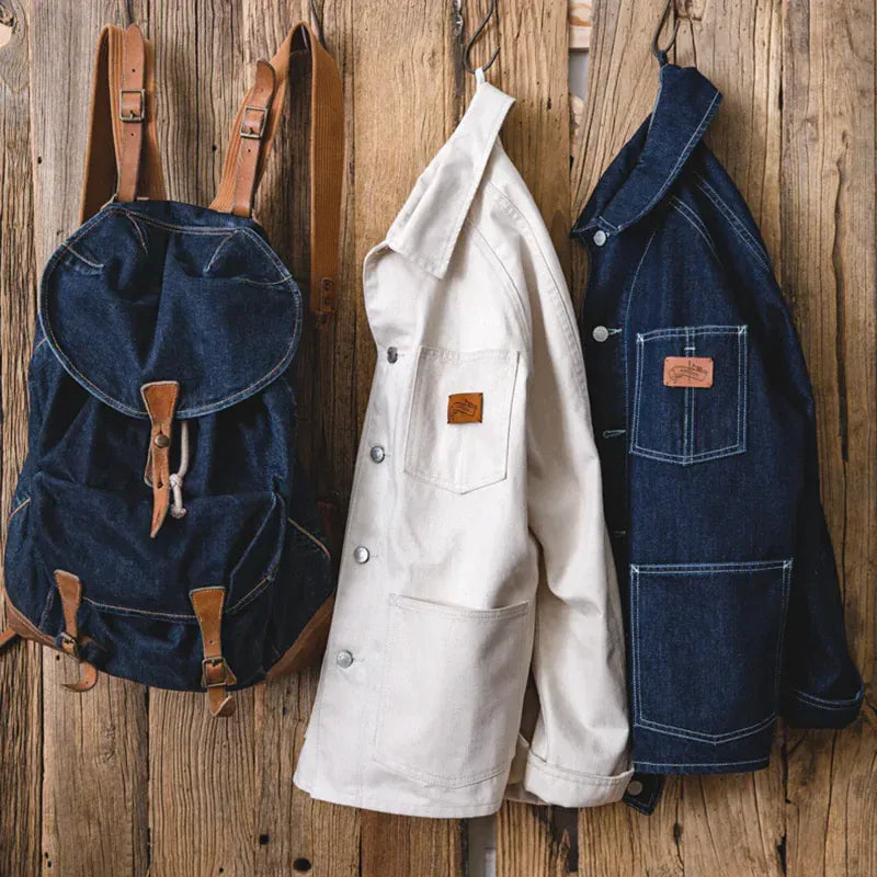 Vit arbets jacka jeans herr