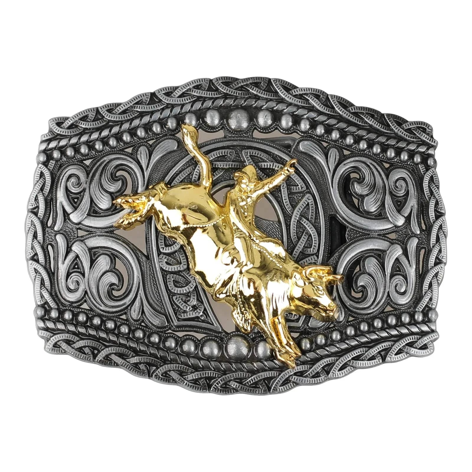 Western Bältesspänne i Metall med Präglad Design Rodeo