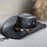 Western Cowboyhatt i Konstläder Svart01 / 56-58cm