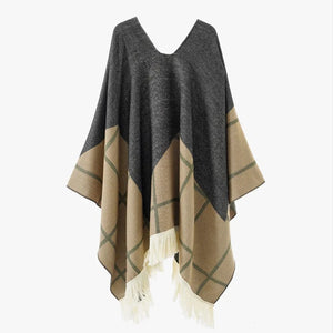 Western poncho Stjärna khaki / One Size