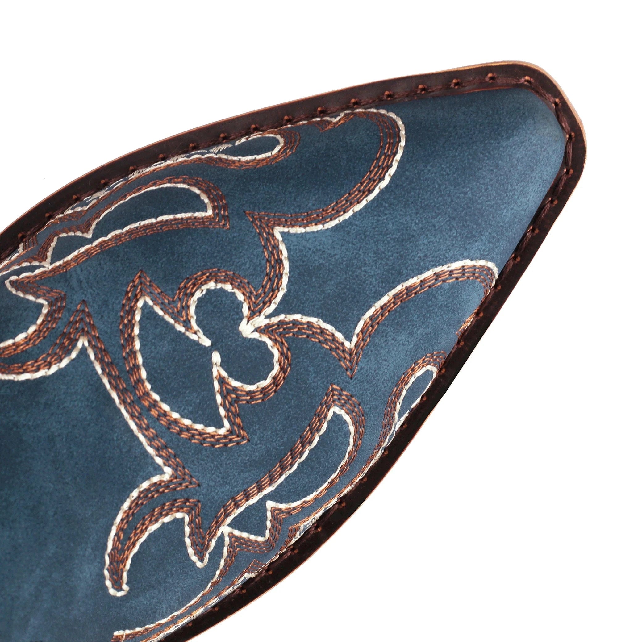 Blåa Höga Cowboyboots med Broderi för Dam
